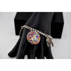 Vintage 2002 Olympics SLC Enamel Charm Bracelet
